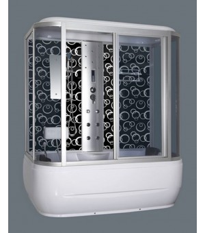 كابينة مغطس زجاج مزخرف سستيم كامل جت نحاس صيني 180 × 110 × 215 سم # js-8158